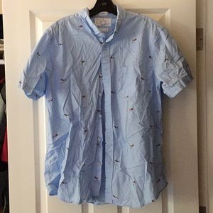 men’s blue button down shirt - even tide